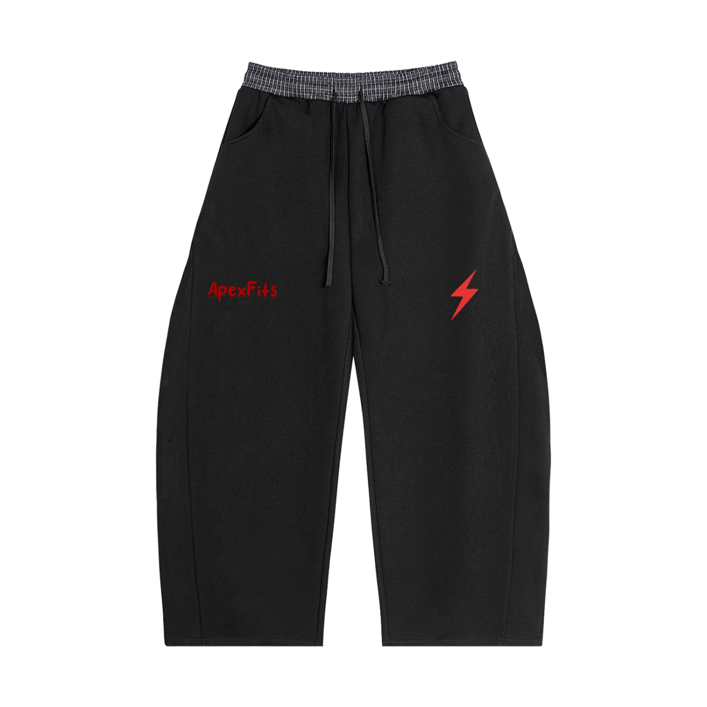 Plaid Waistband Barrel Sweatpants